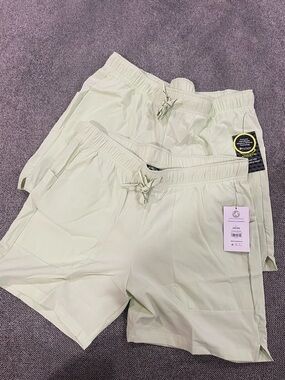 Athletic Works Men's Pale Green Elastic Drawstring Shorts